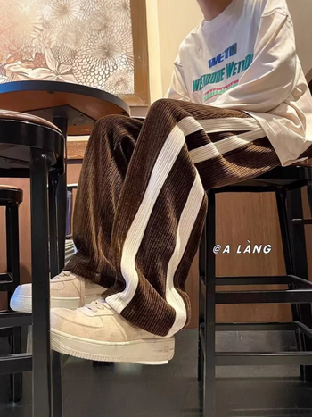 Ανδρικά παντελόνια Corduroy - χαλαρή γραμμή, ίσια ή ευρεία εφαρμογή, casual καθημερινή χρήση