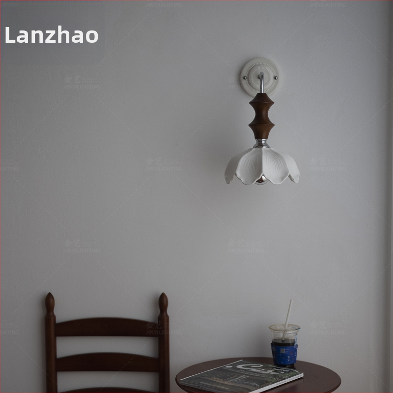 Nástenná lampa vo vintage francúzskom štýle, keramická, do spálne, chodby a obývačky