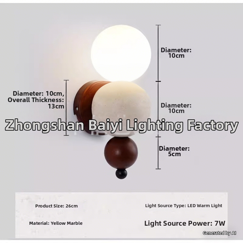 Wabi-Sabi štýl žltá travertínová nástenná lampa s vintage estetikou pre obývaciu izbu, spálňu, študovňu, penzión a hotel, ambientné osvetlenie chodby a pozadia steny