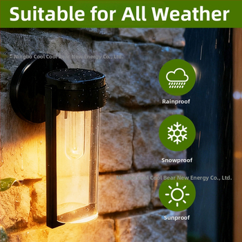 Solárna nástenná lampa s wolframovým vláknom, vonkajšia nepremokavá, senzor, vysoká jasnosť