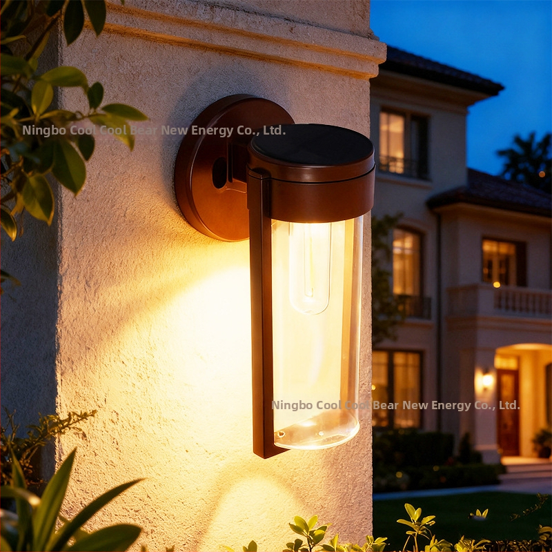 Solárna nástenná lampa s wolframovým vláknom, vonkajšia nepremokavá, senzor, vysoká jasnosť
