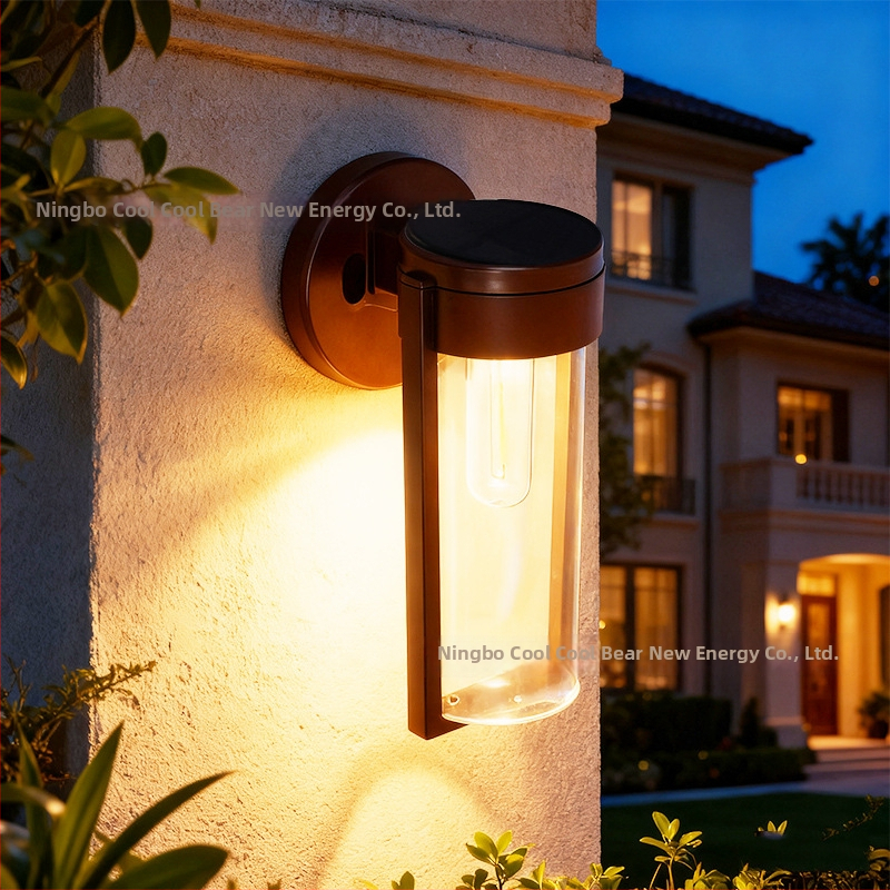Solárna nástenná lampa s wolframovým vláknom, vonkajšia nepremokavá, senzor, vysoká jasnosť