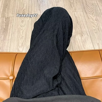 Ανδρικά παντελόνια με ζακάρντ, αίσθηση πολυτέλειας, χαλαρή γραμμή, ίσια και φαρδιά σιλουέτα, βαριά ύφανση, casual παντελόνια