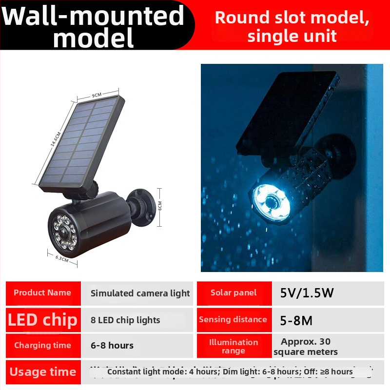 Nová solárna vonkajšia záhradná visiaca lampa s dizajnom kamery a IR senzorom pohybu pre domáce použitie