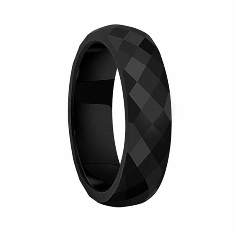 6 mm prsteň pre pár z titánovej ocele, štvoruholníkový geometrický dizajn, oblúková povrchová úprava