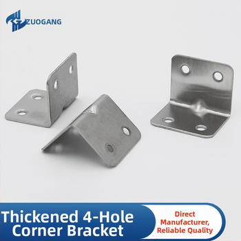 Left Steel L-tvarný uhlový spoj pre nohy stola a stoličky z nehrdzavejúcej ocele, 1,5 mm hrúbka, model 383015
