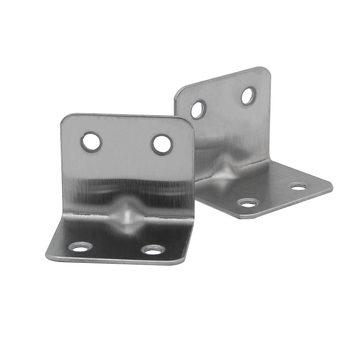 Left Steel L-tvarný uhlový spoj pre nohy stola a stoličky z nehrdzavejúcej ocele, 1,5 mm hrúbka, model 383015
