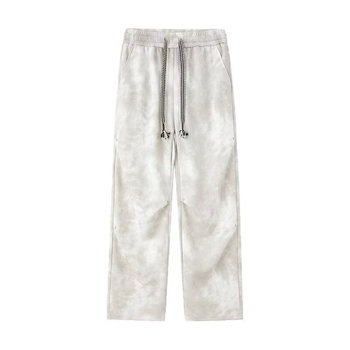 Ανδρικά παντελόνια tie-dye με φθορές, casual άνετης εφαρμογής, ίσιο κόψιμο, άνοιξη-φθινόπωρο