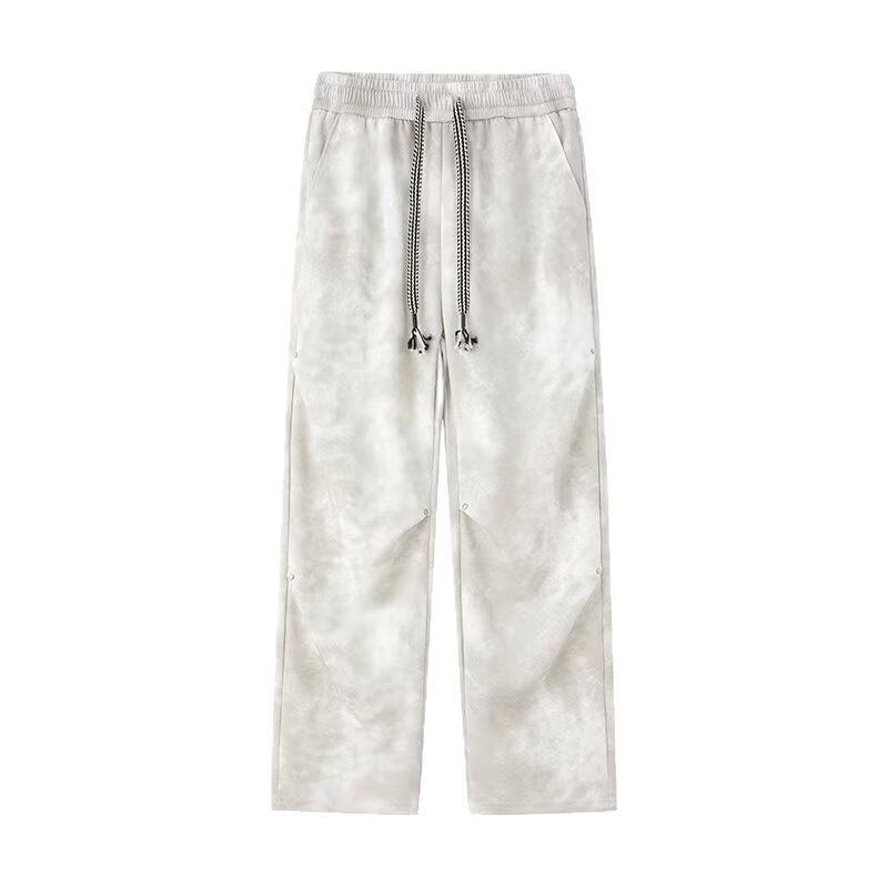 Ανδρικά παντελόνια tie-dye με φθορές, casual άνετης εφαρμογής, ίσιο κόψιμο, άνοιξη-φθινόπωρο