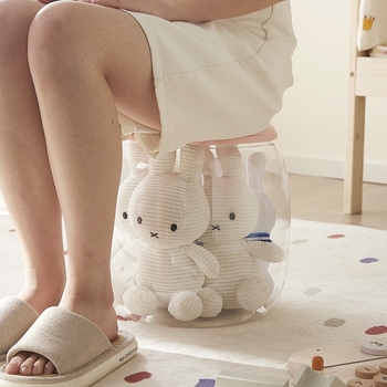 Detská priehľadná úložná stolička – plastový taburet s nosnosťou 75 kg