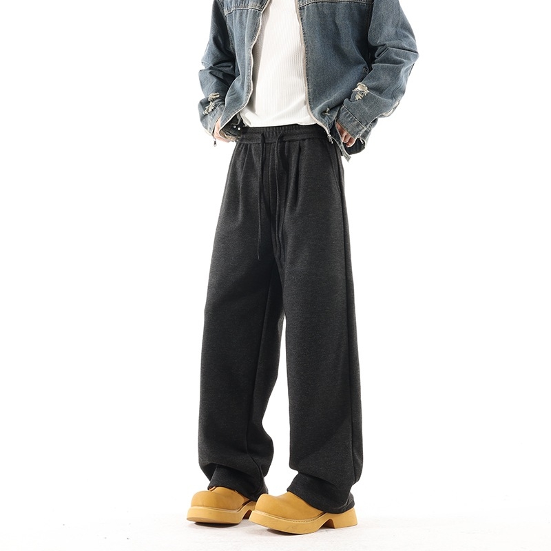 Pantaloni sport pentru bărbați CleanFit, stil american, țesătură groasă cu finisaj brushed, croială Slim-Fit dreaptă