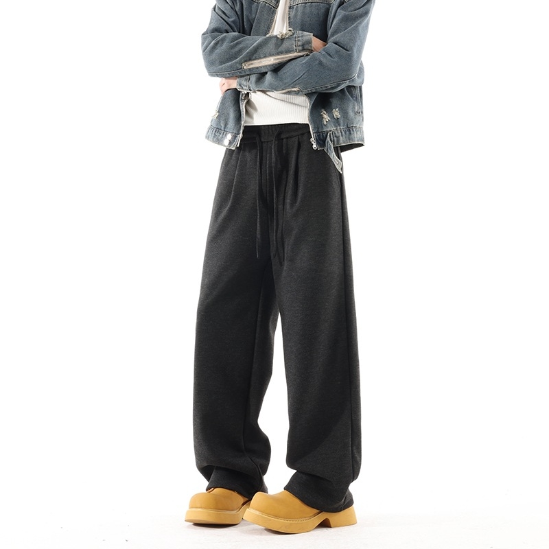 Pantaloni sport pentru bărbați CleanFit, stil american, țesătură groasă cu finisaj brushed, croială Slim-Fit dreaptă