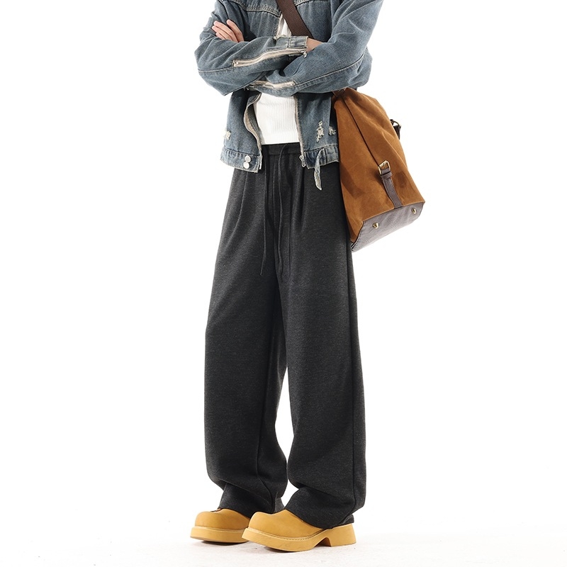 Pantaloni sport pentru bărbați CleanFit, stil american, țesătură groasă cu finisaj brushed, croială Slim-Fit dreaptă