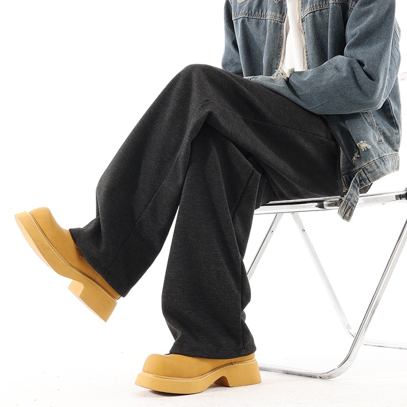 Pantaloni sport pentru bărbați CleanFit, stil american, țesătură groasă cu finisaj brushed, croială Slim-Fit dreaptă
