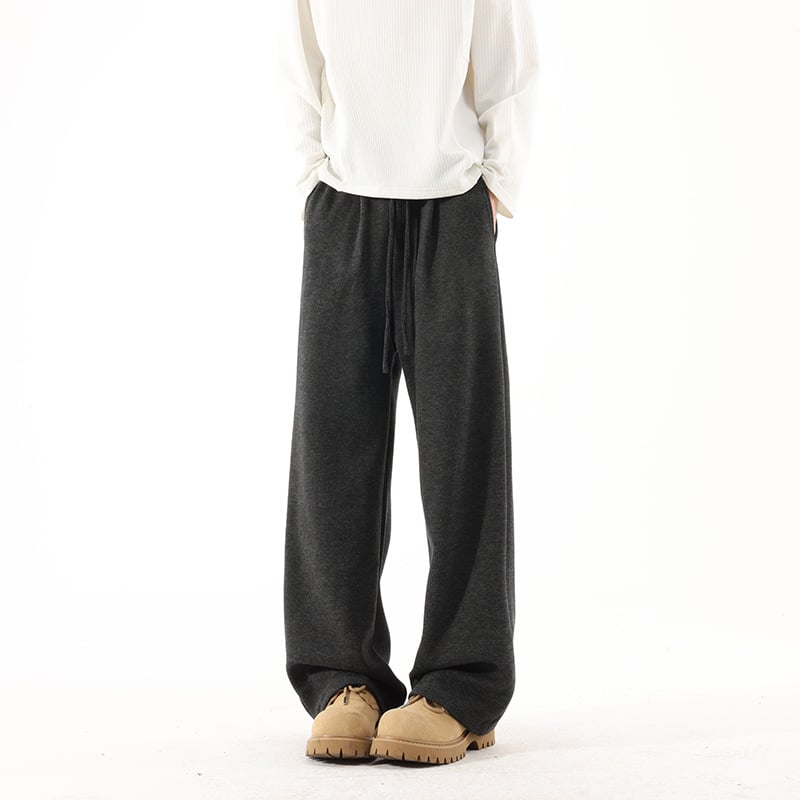 Pantaloni sport pentru bărbați CleanFit, stil american, țesătură groasă cu finisaj brushed, croială Slim-Fit dreaptă