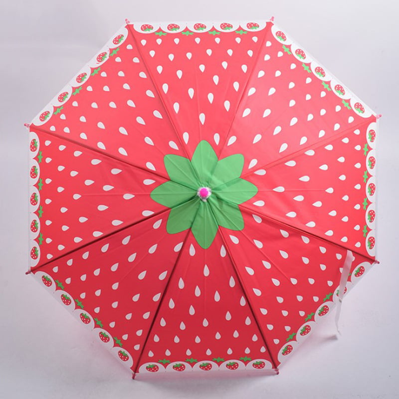 Umbrelă pentru copii cu design drăguț, 8 brațe, rezistentă la vânt, deschidere automată, mâner curbat