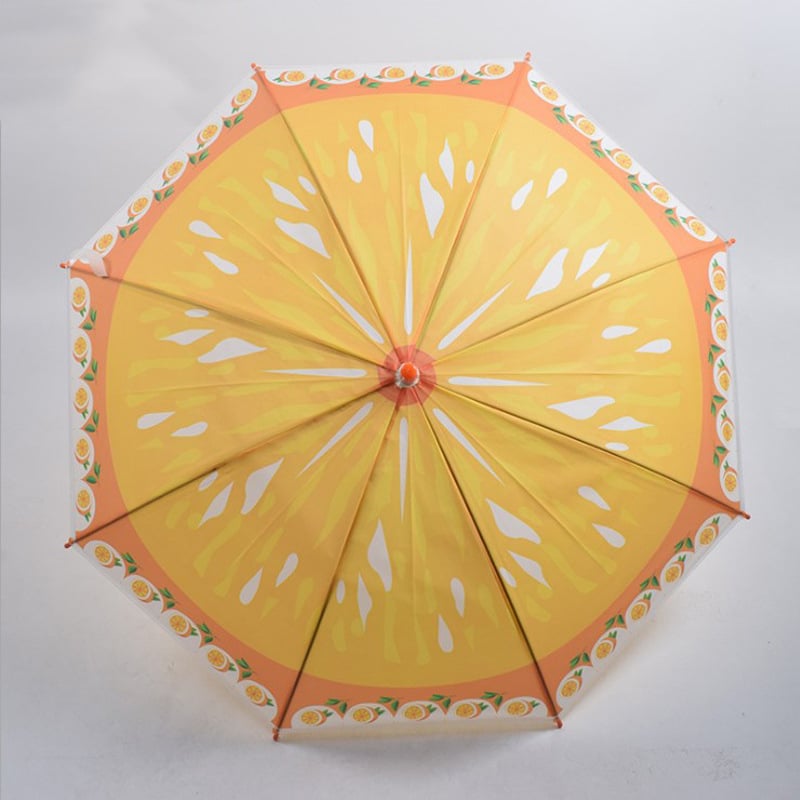Umbrelă pentru copii cu design drăguț, 8 brațe, rezistentă la vânt, deschidere automată, mâner curbat