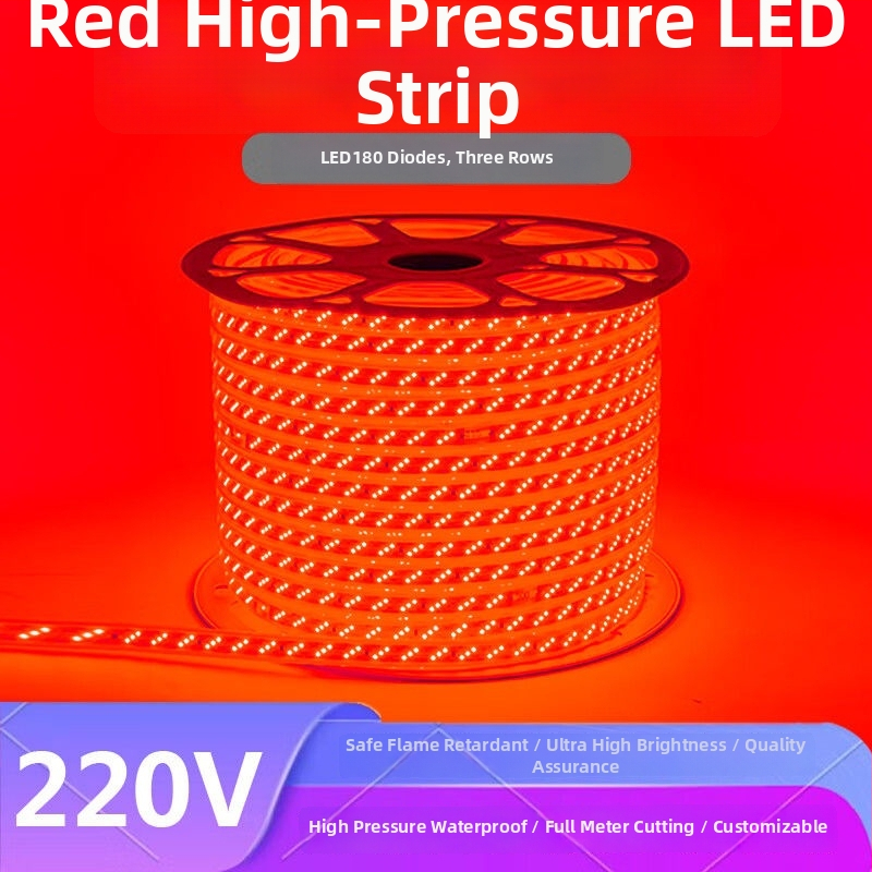 LED pásik fialovo-ružovej farby, 220V dekoratívne osvetlenie pre domov, romantické a kreatívne osvetlenie pre KTV, super jasné, vodotesné pre vonkajšie použitie