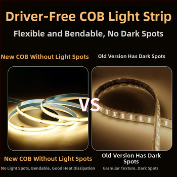 COB LED лента 220V, без драйвера, самозалепваща линеарна светлина за таван и стена, ултра ярка