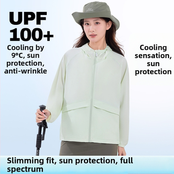 Dámska UPF100+ ochranná proti slnku bunda, ľahká letná z ice silk, priedušná pre vonkajšie športy