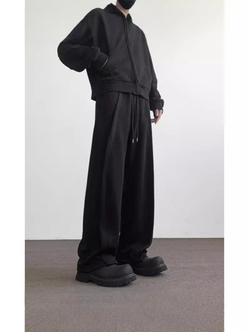 Pantaloni de trening gri deschis pentru bărbați, croi liber drept, casual pentru adolescenți, pantaloni sport pentru toate anotimpurile, stil modern.