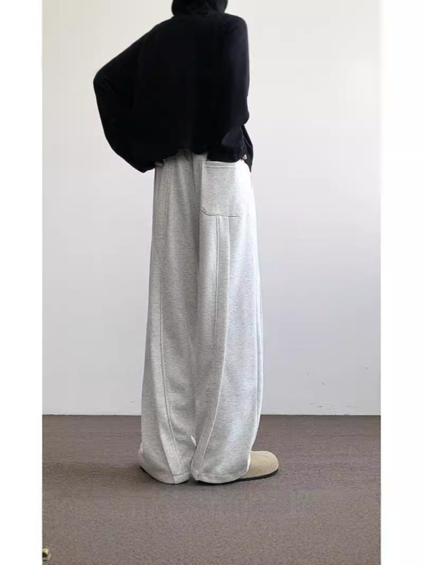 Pantaloni de trening gri deschis pentru bărbați, croi liber drept, casual pentru adolescenți, pantaloni sport pentru toate anotimpurile, stil modern.