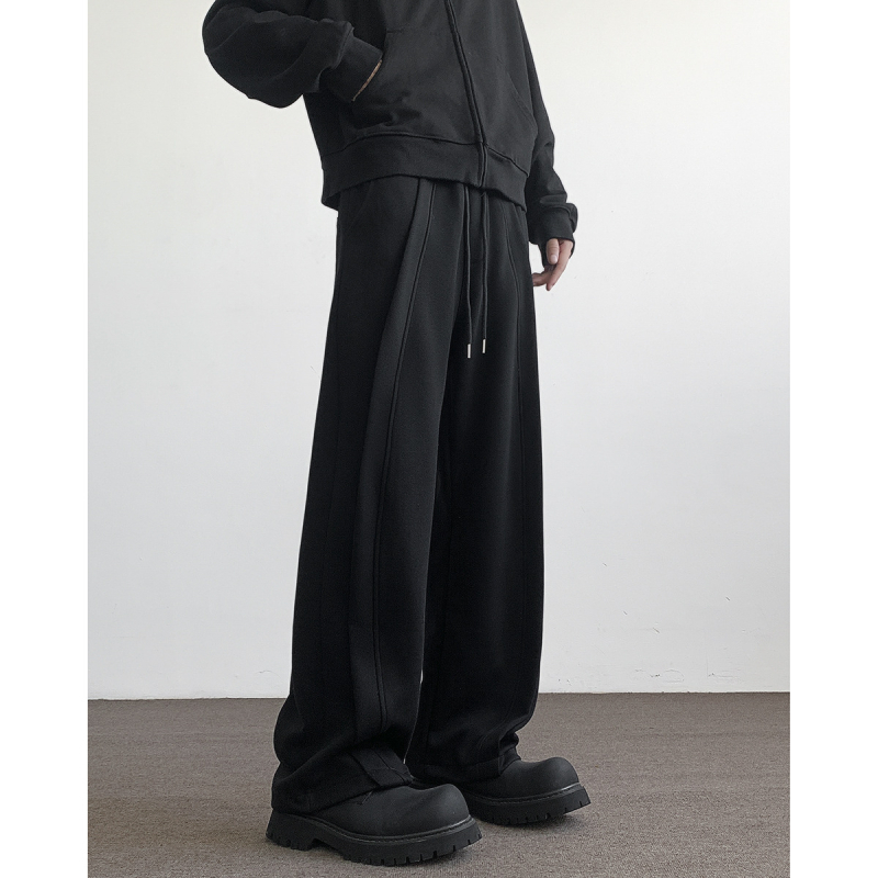 Pantaloni de trening gri deschis pentru bărbați, croi liber drept, casual pentru adolescenți, pantaloni sport pentru toate anotimpurile, stil modern.