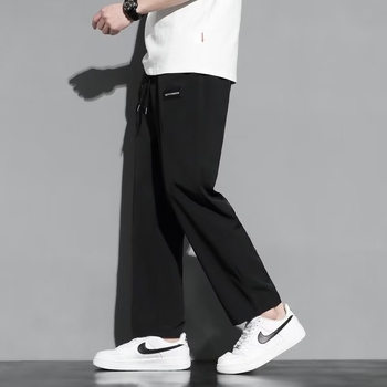 Pantaloni bărbați din ice silk, drepti, subțiri, uscare rapidă, croială lejeră, largi, sport-casual