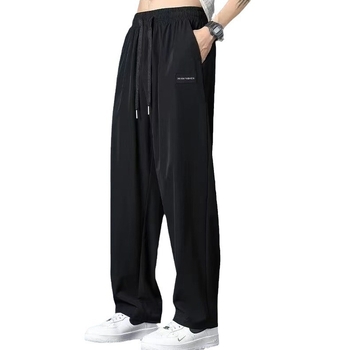 Pantaloni bărbați din ice silk, drepti, subțiri, uscare rapidă, croială lejeră, largi, sport-casual