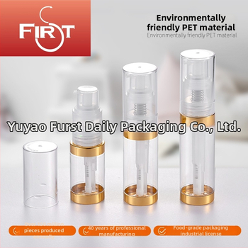 Rozprašovacia fľaša na suchý prášok, 60 ml/35 ml/50 ml, PET+PP, priehľadná s pozláteným alebo strieborným viečkom, rovnomerné dávkovanie