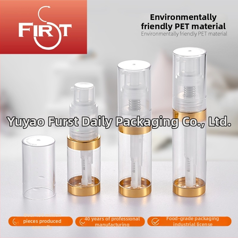 Rozprašovacia fľaša na suchý prášok, 60 ml/35 ml/50 ml, PET+PP, priehľadná s pozláteným alebo strieborným viečkom, rovnomerné dávkovanie