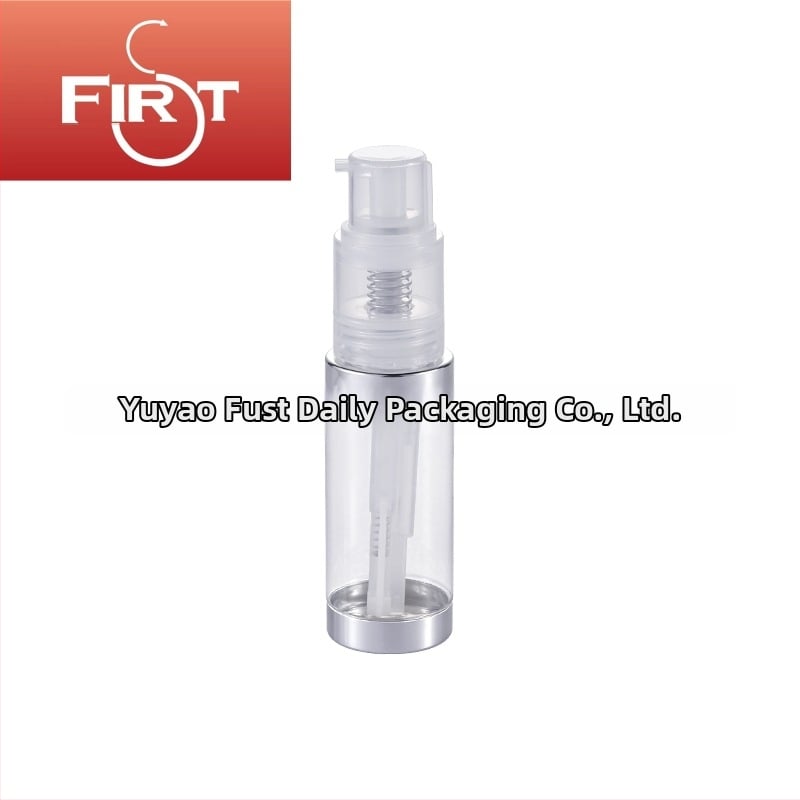 Rozprašovacia fľaša na suchý prášok, 60 ml/35 ml/50 ml, PET+PP, priehľadná s pozláteným alebo strieborným viečkom, rovnomerné dávkovanie