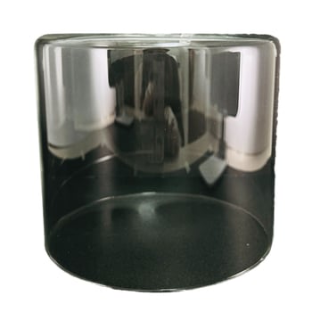Sklenené tienidlo na lampu, vysok borosilikátové sklo, tvrdené priehľadné sklo, rozmery 140×120 mm, hrúbka 2,1 mm, tepelná odolnosť, ochranný kryt proti prachu