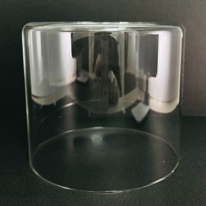 Sklenené tienidlo na lampu, vysok borosilikátové sklo, tvrdené priehľadné sklo, rozmery 140×120 mm, hrúbka 2,1 mm, tepelná odolnosť, ochranný kryt proti prachu
