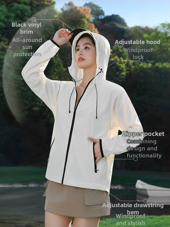 Ženská bunda s UV ochranou UPF50+, ľahká a priedušná Ice Silk pre outdoor aktivity