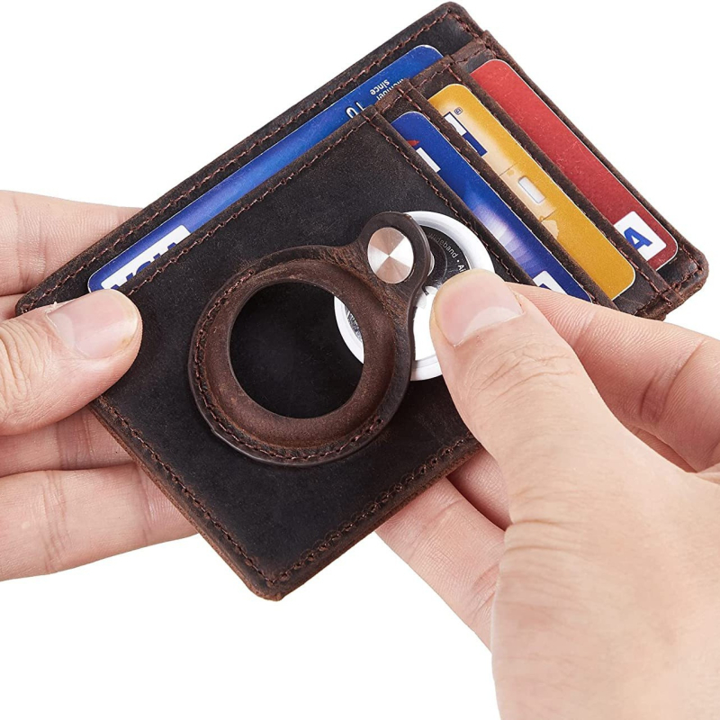 AirTag držač kartica za muškarce, RFID zaštita od prijevara, kompatibilan s europskim i američkim karticama