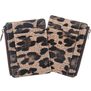 RFID zaštitna kartica s leopard uzorkom, velik kapacitet i zatvarač na zip, za kreditne i debitne kartice