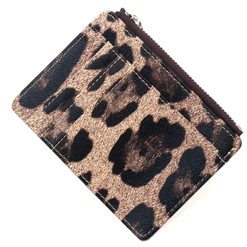 RFID zaštitna kartica s leopard uzorkom, velik kapacitet i zatvarač na zip, za kreditne i debitne kartice