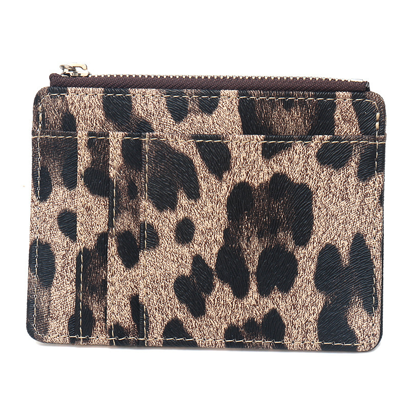 RFID zaštitna kartica s leopard uzorkom, velik kapacitet i zatvarač na zip, za kreditne i debitne kartice