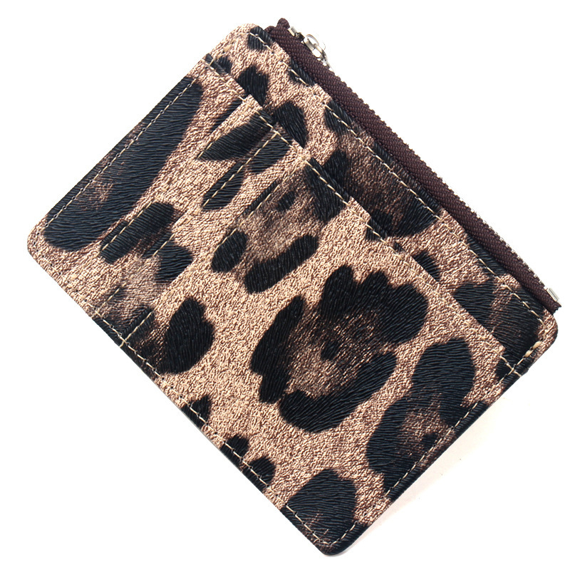 RFID zaštitna kartica s leopard uzorkom, velik kapacitet i zatvarač na zip, za kreditne i debitne kartice