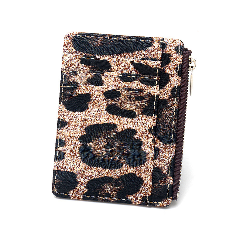 RFID zaštitna kartica s leopard uzorkom, velik kapacitet i zatvarač na zip, za kreditne i debitne kartice