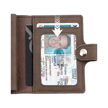 Muški lagani kožni držač kartica s aluminijskim kućištem, izvlačni prostor za kartice, pretinac za novčiće, RFID zaštita