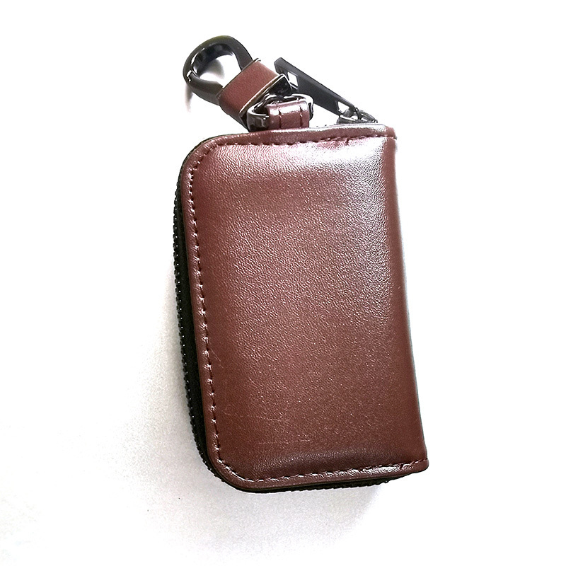 Θήκη κλειδιών αυτοκινήτου από PU με RFID, φερμουάρ, μεταλλική θήκη σε φορητό σχεδιασμό