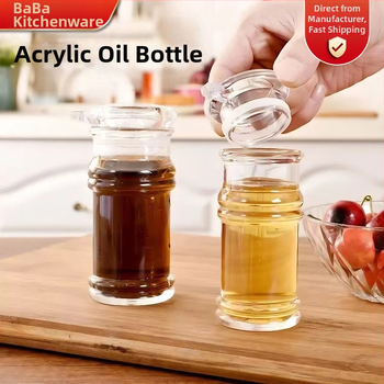 Akrylová súprava fliaš na olej a korenie: fľaša na ocot, fľaša na korenie, fľaša na sójovú omáčku a fľaša na chilli.