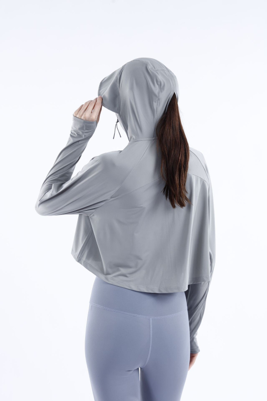 Dámsky plášť s kapucňou UPF50+ z Ice Silk, priedušný, rýchloschnúci, ochrana proti slnku