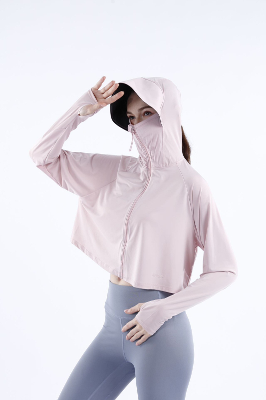Dámsky plášť s kapucňou UPF50+ z Ice Silk, priedušný, rýchloschnúci, ochrana proti slnku