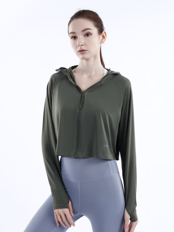 Dámsky plášť s kapucňou UPF50+ z Ice Silk, priedušný, rýchloschnúci, ochrana proti slnku