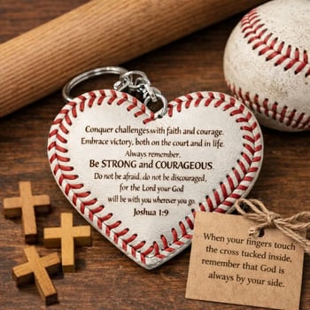 Kľúčenka so srdcovým motívom v tvare baseballu pre domovú dekoráciu – minimalistický darček