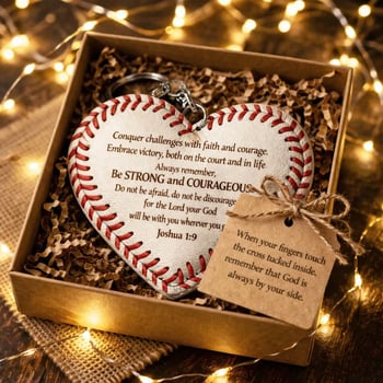 Kľúčenka so srdcovým motívom v tvare baseballu pre domovú dekoráciu – minimalistický darček