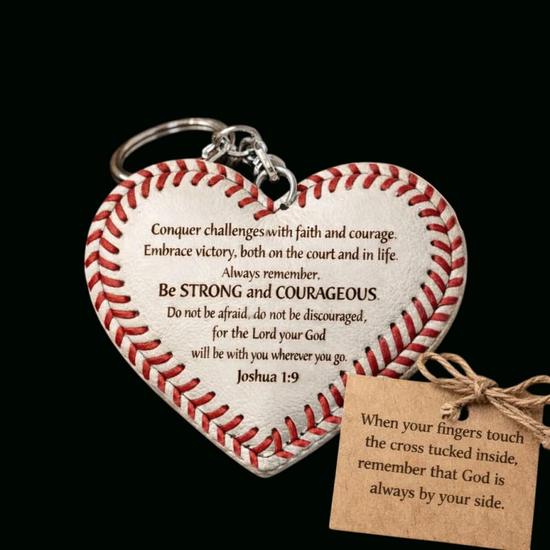 Kľúčenka so srdcovým motívom v tvare baseballu pre domovú dekoráciu – minimalistický darček